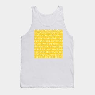 Mustard Yellow White Triangles and Arrows Pattern Tank Top